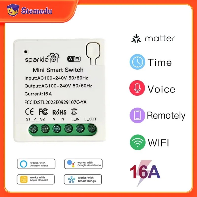 Home Automation Tutorial - 16A Matter WIFI مفتاح ذكي أتمتة